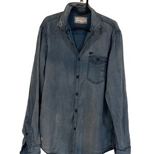 Ed Hardy Y2K denim washed long  sleeve Top Sz L